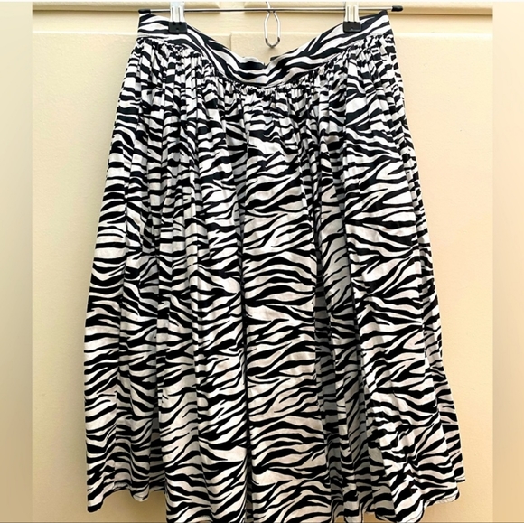 Deadly Dames by Micheline Pitt Zebra Print Jenny Skirt, Size Large EUC - Picture 2 of 7